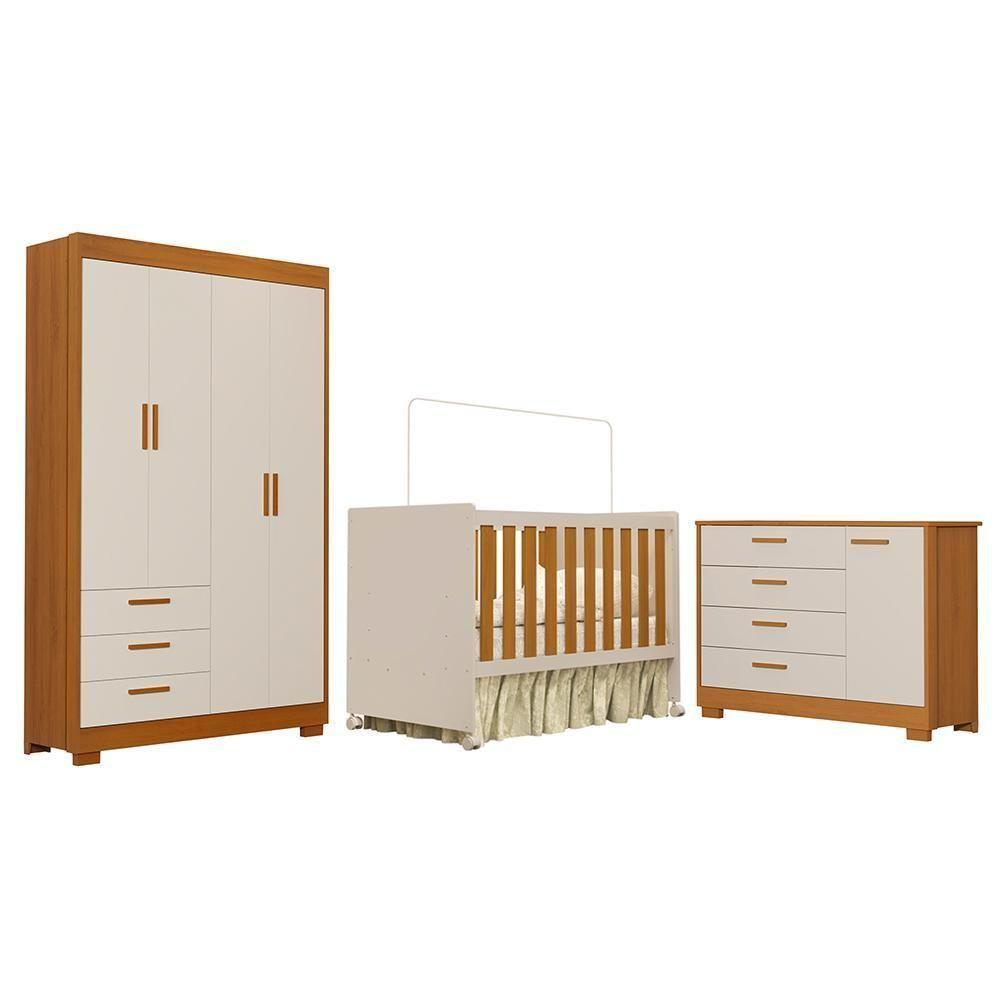 Dormitório Infantil Zaki Guarda Roupa, Cômoda E Berço Katatau Areia Fosco-savana - Reller Móveis Areia Fosco-savana - 1