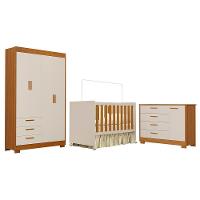 Dormitório Infantil Zaki Guarda Roupa, Cômoda E Berço Katatau Areia Fosco-savana - Reller Móveis Areia Fosco-savana - 1