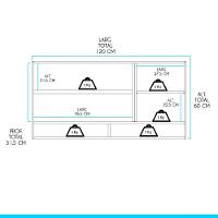 Armário Aéreo 03 Portas 120x52cm Mdp 0451 Menu Móveis Preto - 3
