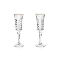 Jogo De Taças Copa E Cia 2 Peças Vitreo Com Filete Dourado Espumante 120 Ml - 1