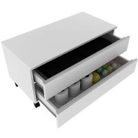 Balcão Para Gabinete De Banheiro 2 Gavetas Com Rodízios Branco - 5