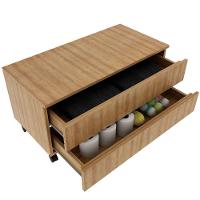 Balcão Para Gabinete De Banheiro 2 Gavetas Com Rodízios Amêndoa - 5