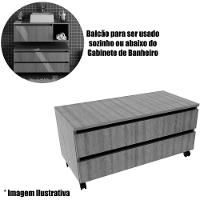 Balcão Para Gabinete De Banheiro 2 Gavetas Com Rodízios Mármore Branco - 7