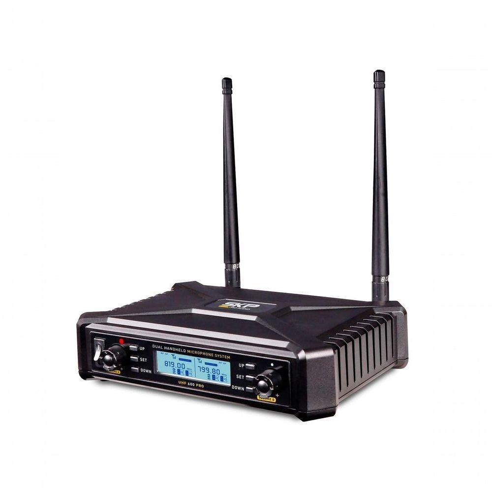 Microfone Uhf-600 Duplo De Mão Multifrequência Sem Fio Sauhf600pro - 3