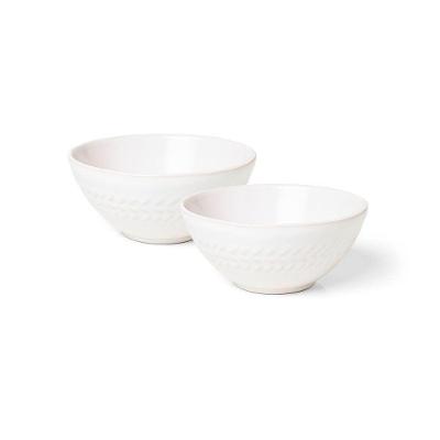 Jogo De Bowl Copa E Cia 2 Peças Tramato Em Cerâmica Off-white