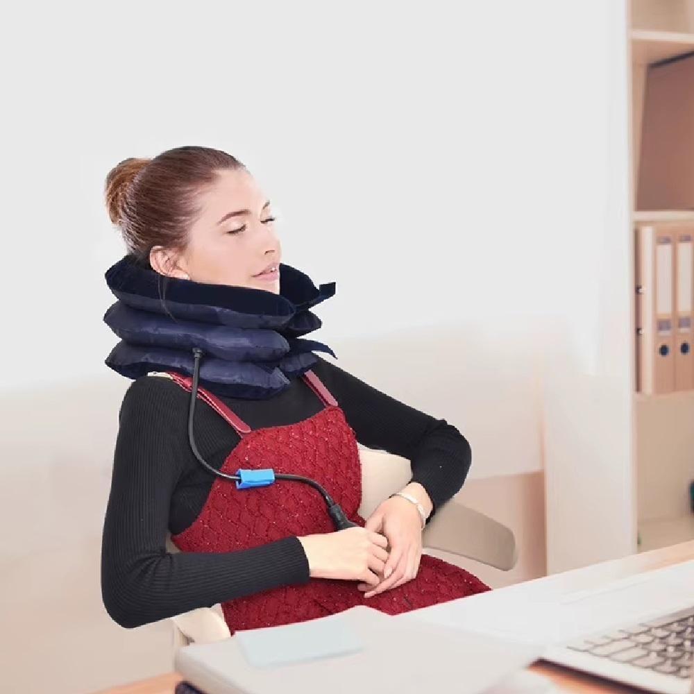 Suporte Pescoco Colar Cervical Almofada Inflavel Viagem Travesseiro Protetor Alivio Ortopedico Dor - 5