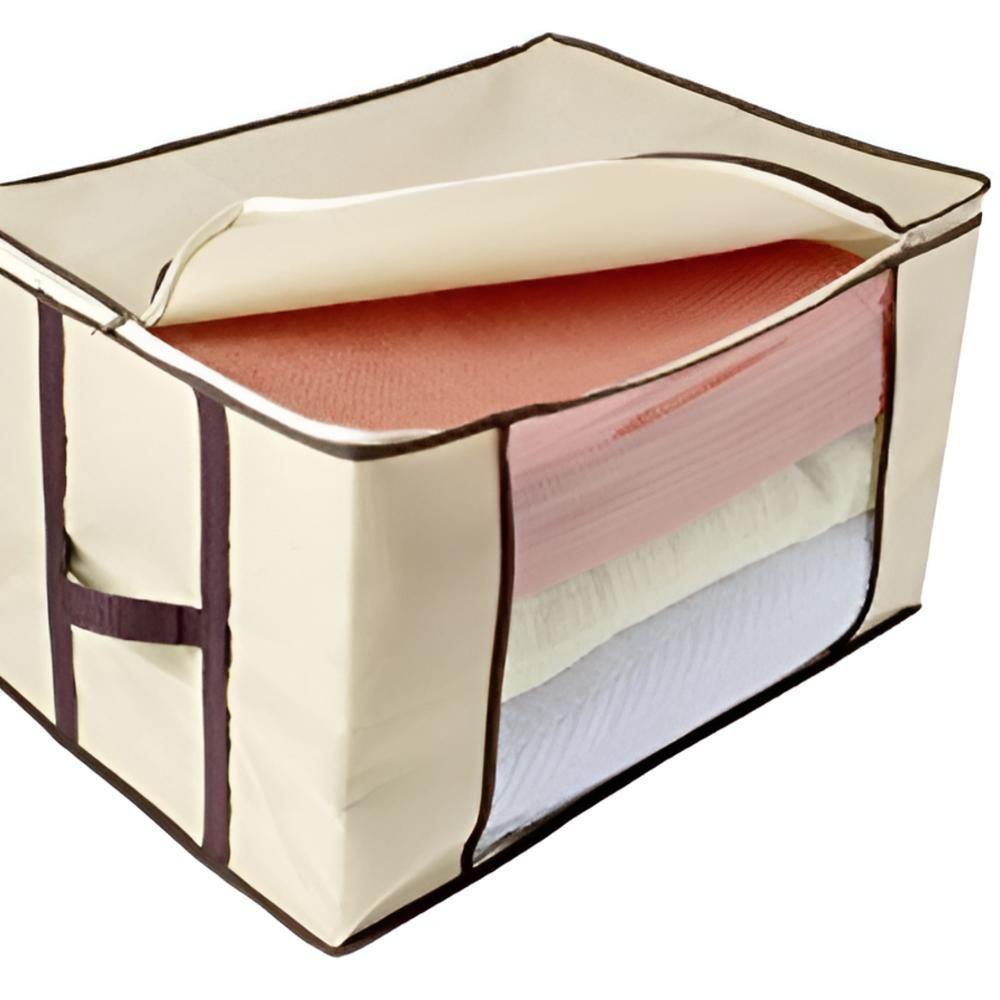 Cesto Organizador Dobravel Caixa Guarda Roupa Saco Organizadora Multiuso Grande Anti Mofo Cobertor - 4