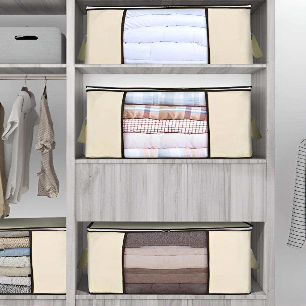 Cesto Organizador Dobravel Caixa Guarda Roupa Saco Organizadora Multiuso Grande Anti Mofo Cobertor - 7