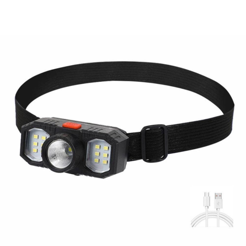 Lanterna Cabeca Triplo Led Recarregavel Usb 3 Lampadas Farol Capacete Trilha Camping Multiuso - 4