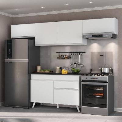 Armário de Cozinha Compacta Mp3697 6 Portas 1 Gaveta Mdf 260 cm Branco