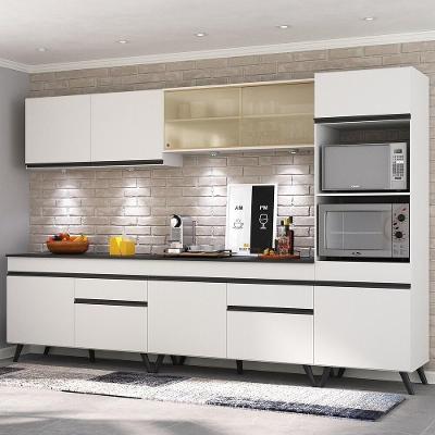 Armário de Cozinha Completa Mp2014 10 Portas 2 Gavetas MDP 302 cm Branco Brilhante