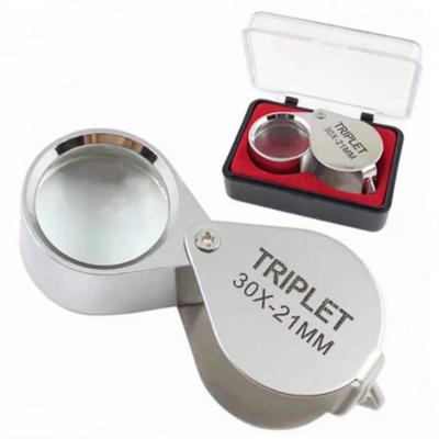 Lupa Mao Bolso Joalheria Relojoeiro Ourives Eletronica 30x21mm Portatil Articulada Zoom Geologia