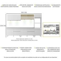 Armário De Cozinha Completa 5 Peças Com Leds Mp2014.891 Veneza Up Multimóveis Branco - 5