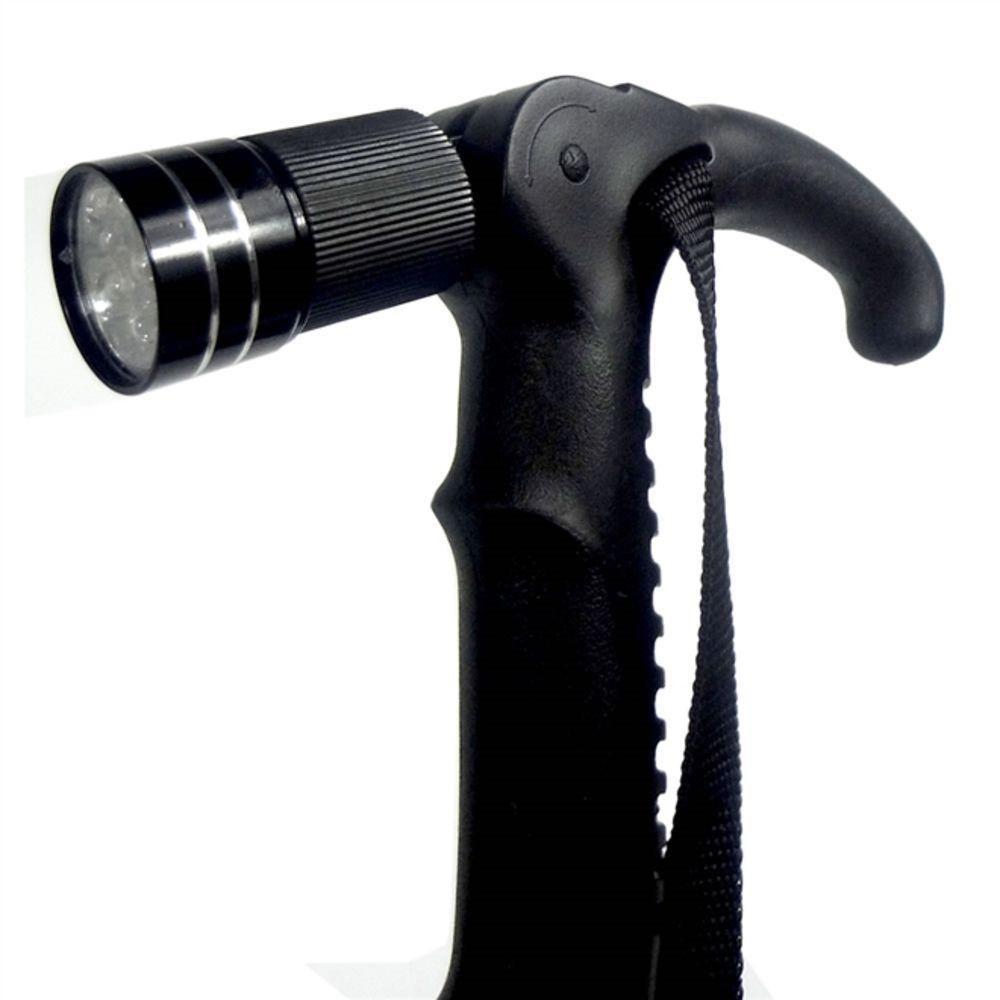 Bengala Ajustável Led Bastão Lanterna Caminhada Cajado Retratil Alumínio Trilha Peregrinacao - 2