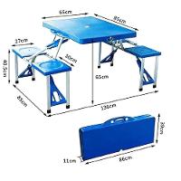 Mesa Camping Praia Com 4 Banquinhos Dobrável Maleta Portátil - 8