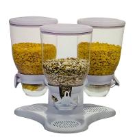 Dispenser Cereais Triplo Giratorio Porta Mantimentos E Alimentos Graos Com 3 Potes Mesa E Bancada - 1