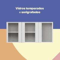 Armário De Cozinha De Aço Aéreo Triplo 105cm Rose Branco - 2