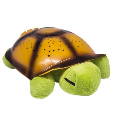 Abajur Tartaruga Pelucia Infantil Projetor Estrelas Luz Led Musical Luminaria Nina Bebe Verde
