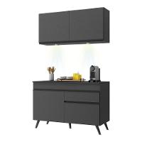 Armário De Cozinha Compacta 2 Peças Com Leds Mp2012.895 Veneza Up Multimóveis Preto - 2