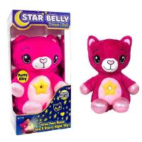 Urso Pelúcia Rosa Projetor Estrelas Musical Abajur Infantil Meninas Festa Pijama Gatinha - 1
