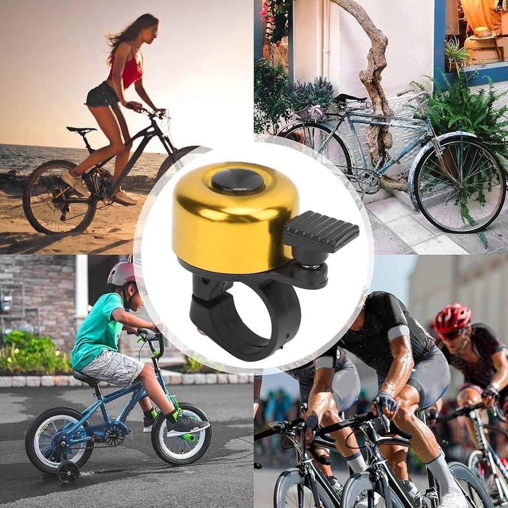 Campainha Sino Bicicleta Retrô Metálico Som Tradicional Design Clássico Dourado - 3