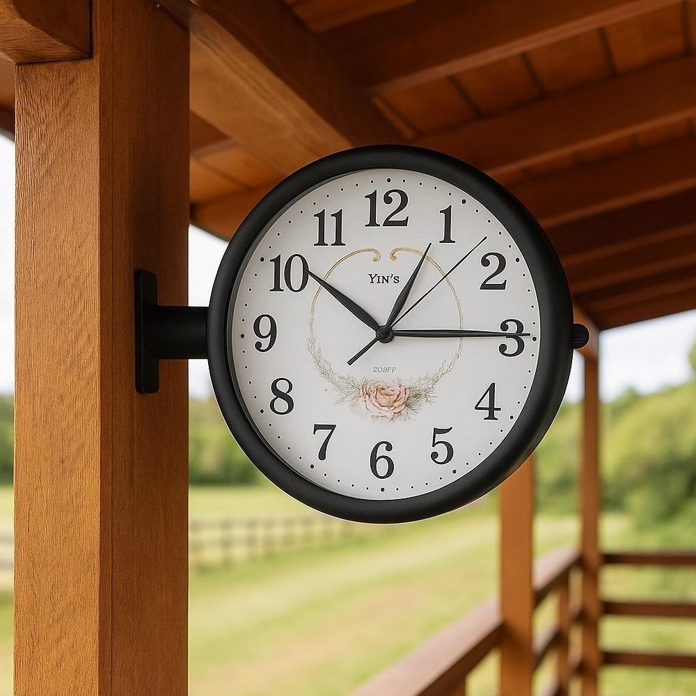 Relógio Parede Dupla Face Vintage Estação Decorativo Luxo - 3