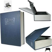 Cofre Camuflado Com Chave Livro Secreto Falso Porta Joias Dinheiro Documentos Em Metal Estante - 1