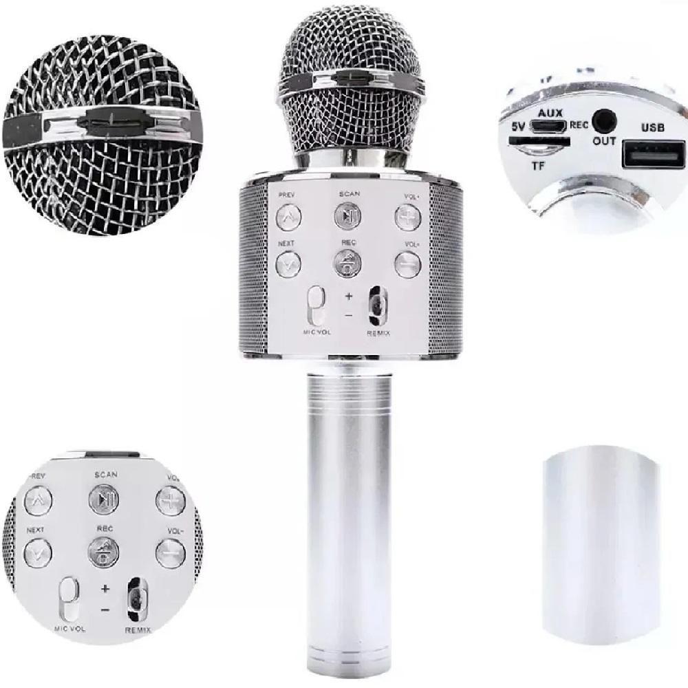 Microfone Bluetooth The Voice Karaokê Caixa Som Portátil Sem Fio Musical Brincadeira Crianças Festas - 6