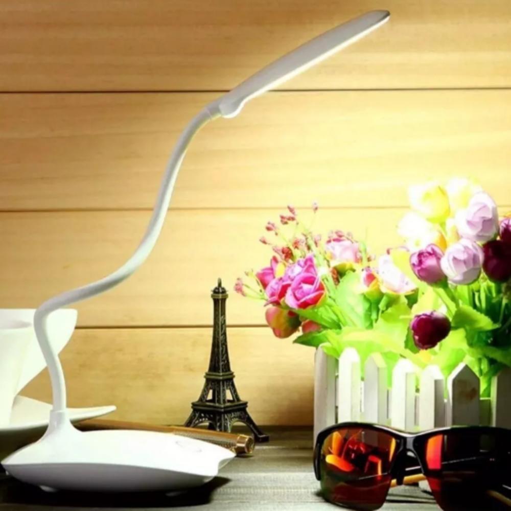 Luminaria Mesa Led Articulada Abajur Touch Flexivel Branca Leitura Estudo Trabalho Quarto Escritorio - 5