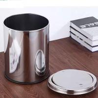 Lixeira Em Inox Basculante 5 Litros Cesto Lixo Anti Odor Tampa Giratoria Vai E Vem Luxo Banheiro