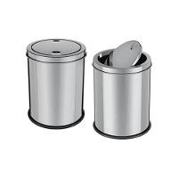 Lixeira Em Inox Basculante 5 Litros Cesto Lixo Anti Odor Tampa Giratoria Vai E Vem Luxo Banheiro - 6