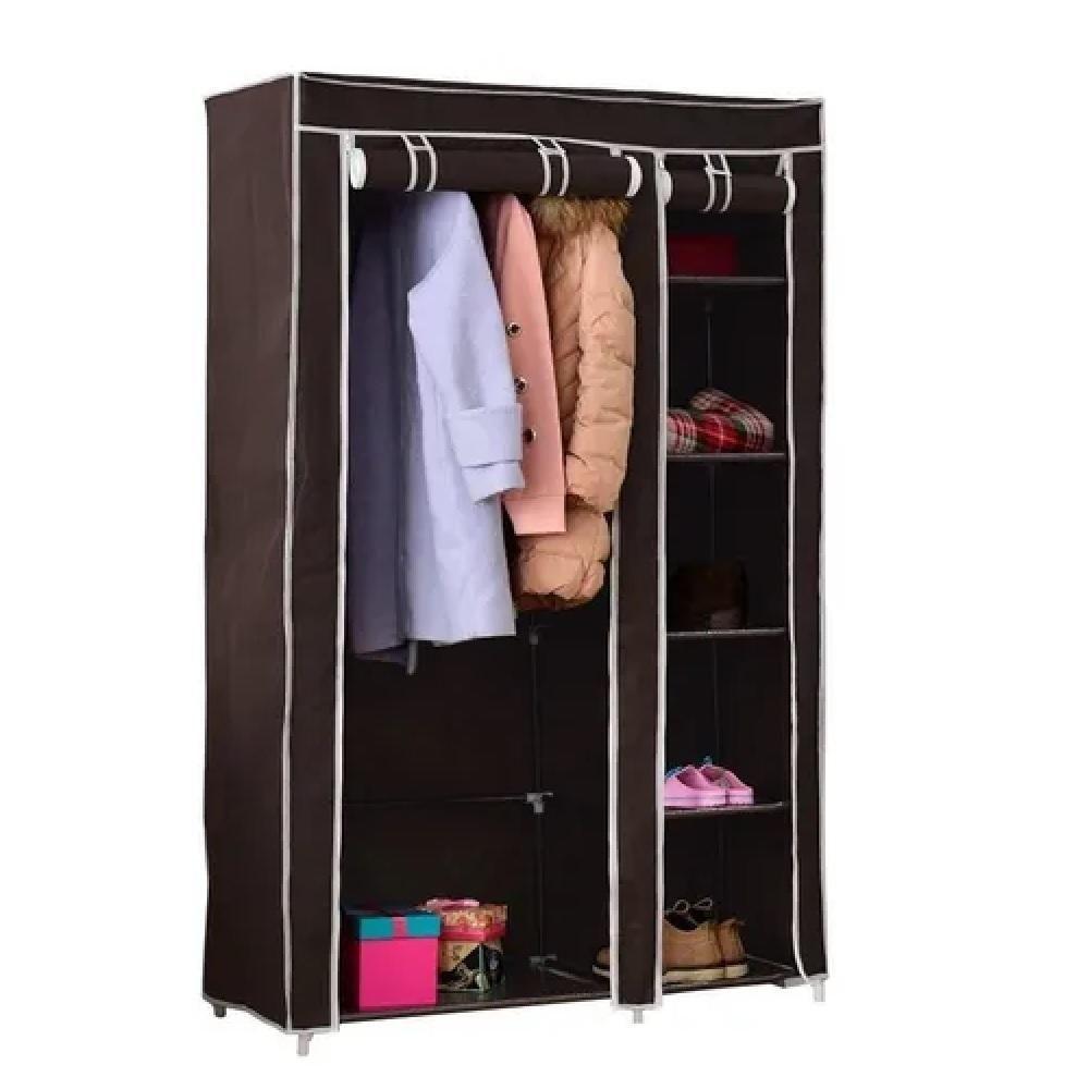 Guarda Roupa Cabideiro Organizador Portátil 4 Prateleiras Compacto Arara Closet Praia Quarto Brechó - 4