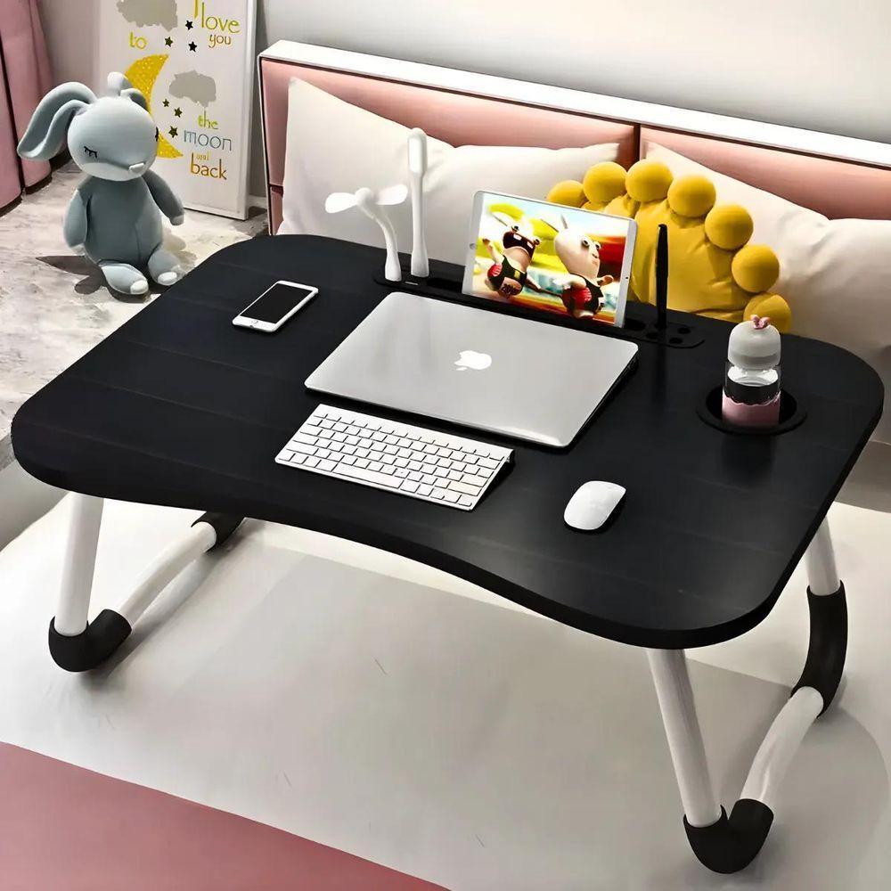 Mesa Colo Portátil Dobrável Suporte Multiuso - Preto - 2