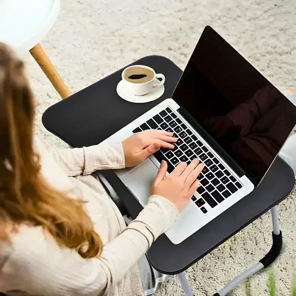 Mesa Colo Portátil Dobrável Suporte Multiuso - Preto - 5