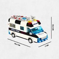 Carro Policia 77 Peças Lego Brinquedo Com Luz Som - 6