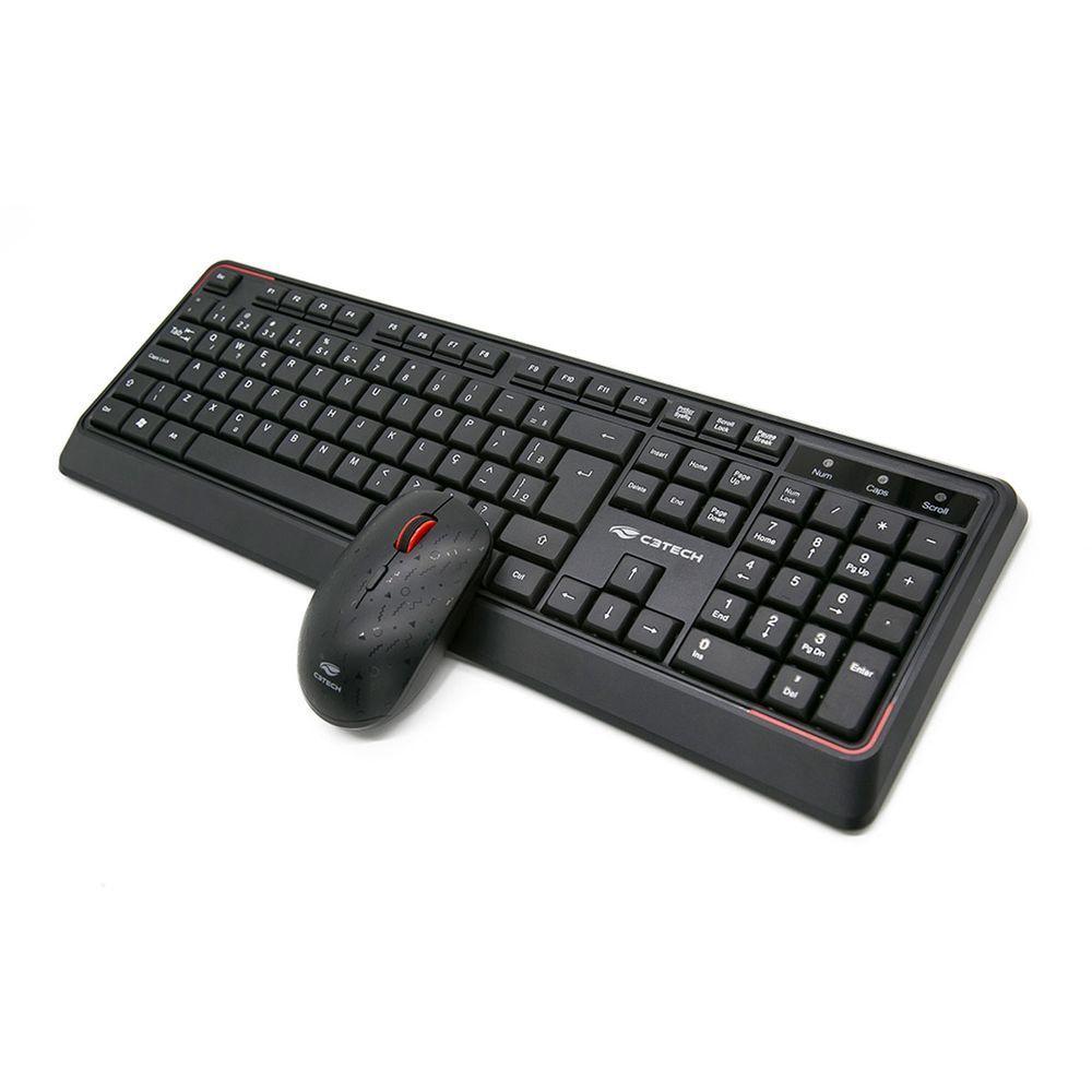 Kit Teclado E Mouse Wireless (s- Fio) C3tech K-w70bk 1600dpi -preto - 4