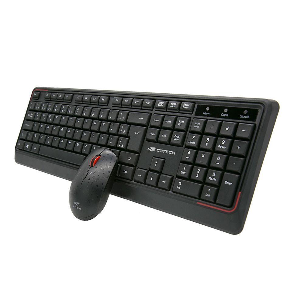 Kit Teclado E Mouse Wireless (s- Fio) C3tech K-w70bk 1600dpi -preto - 5