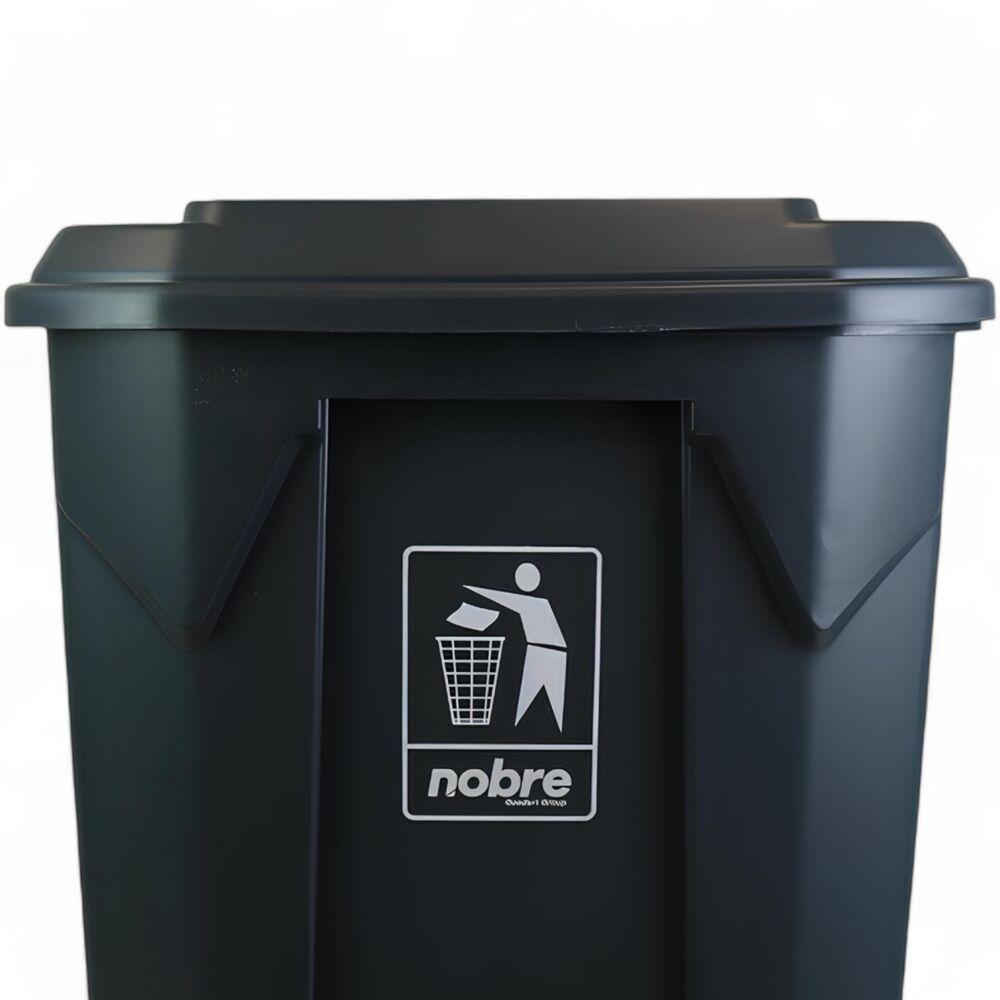 Lixeira Plástica Com Pedal 80l Cinza áreas Externas Grande - Nobre - 2