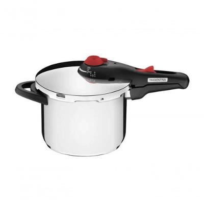 Panela De Pressão Tramontina Solar 22cm Em Aço Inox 6 Litros