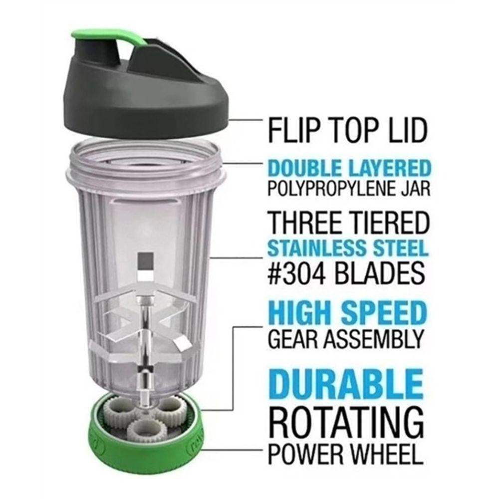 Mini Liquidificador Copo Misturador Portatil Manual Mixer Shake Coqueteleira Squeeze Suco De Fruta Suplementos Academia - 2