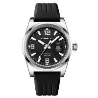 Relógio De Pulso Quartzo Esportivo À Prova Da Água Pulseira Silicone Preto - 1