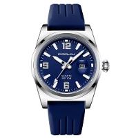 Relógio De Pulso Quartzo Esportivo À Prova Da Água Pulseira Silicone Azul Escuro - 1