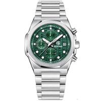 Relógio Masculino Quartzo Com Cronógrafo Aço Inoxidável A Prova D'agua Verde - 1