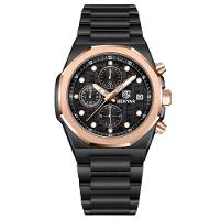 Relógio Masculino Quartzo Com Cronógrafo Aço Inoxidável A Prova D'agua Preto - 1