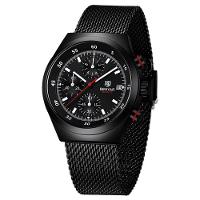 Relógio Masculino Quartzo Design Esportivo Com Cronógrafo À Prova Da Água Preto - 1