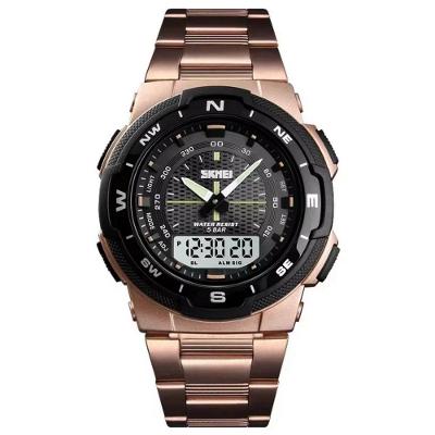 Relogio Masculino Esportivo De Quartzo Em Aço Inoxidavel À Prova Da Água Rose Gold