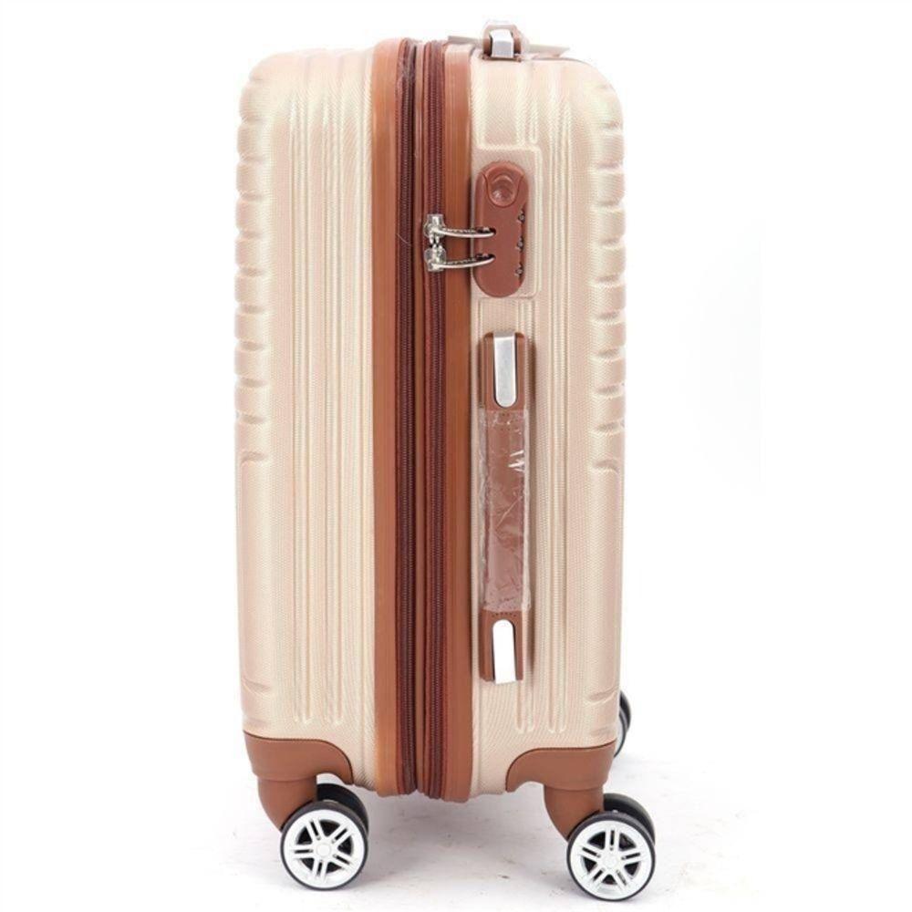 Conjunto Mala De Viagem Em Abs E 2 Frasqueiras Kit Malas Pequena De Bordo Media Grande Rigidas 5 Peças Giro 360 Max Luxo - 4