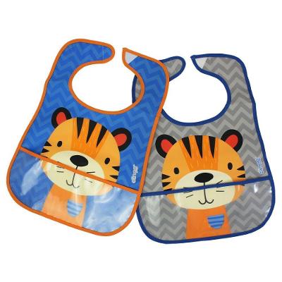 Babador Impermeável Em Estilo Tigre Com Coletor - Conjunto Para Refeições Infantis