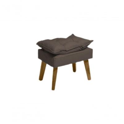 Puff Banqueta Decorativa Glamour Com Pés Quadrado Marrom