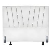 Cabeceira Cama Box Casal 140 Cm Noah Em Corino Com Frame Branco - 2